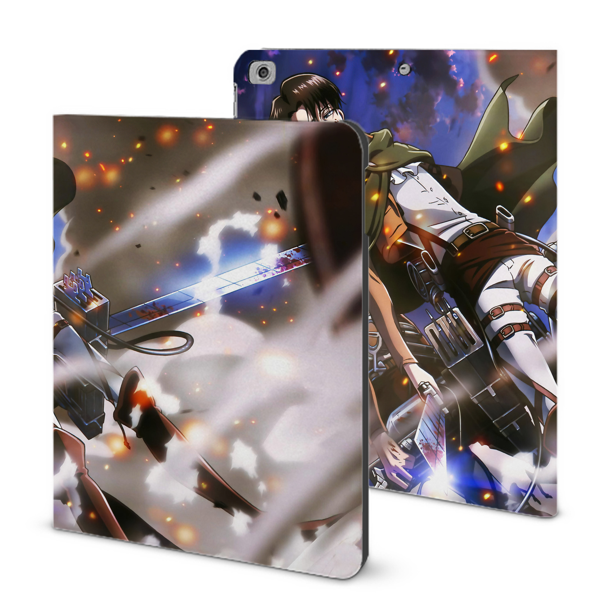 （画像用） 進撃の巨人 Attack on Titan IPad ケース ブック型 PUレザー TPU 耐衝撃 軽量 薄型 ペン収納なし 全面保護 IPad 各モデル対応